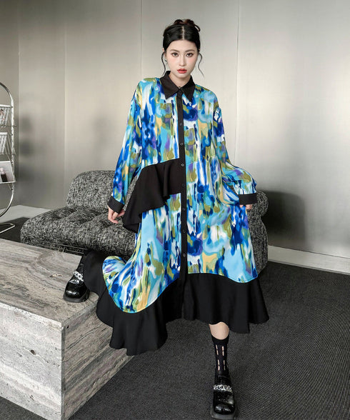 Marble Print Dress